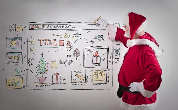 Planering Santas hemsida — Stockfoto