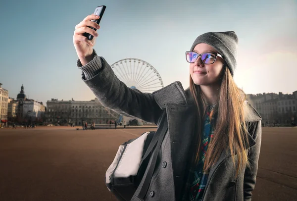 Selfie alla fiera del divertimento — Foto Stock