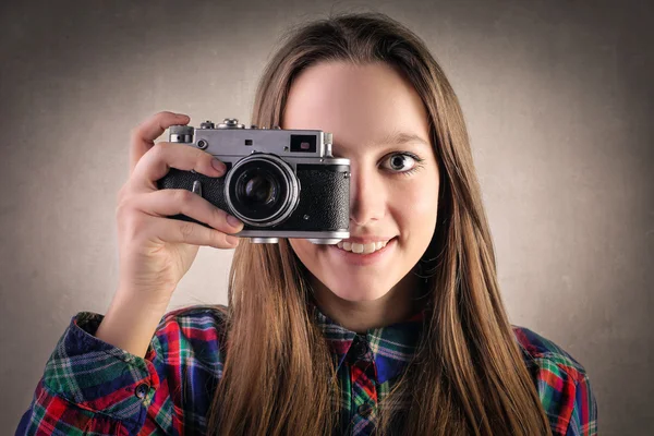 Tirar fotos engraçadas — Fotografia de Stock