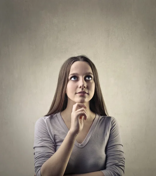 Young girl thinking — Stock Photo, Image