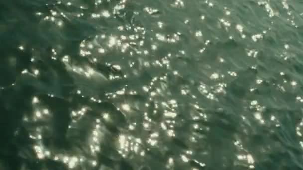 Abstraktes Glatt Glitzerndes Glänzendes Wasser Mit Sonnenreflexionen Ozeanfarbe Hintergrundmaterial Zur — Stockvideo