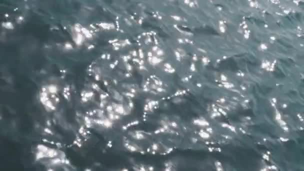Abstrakt Slät Glittrande Glänsande Vatten Med Solreflektioner Air Force Blå — Stockvideo