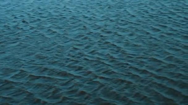 Dark Blue Ocean Sea Water Wave Ripples Slow Motion Water — Stock Video