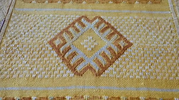 Tapis Artisanal Traditionnel Soie Cactus Marocain Soie Sabra Tapis Détail — Video