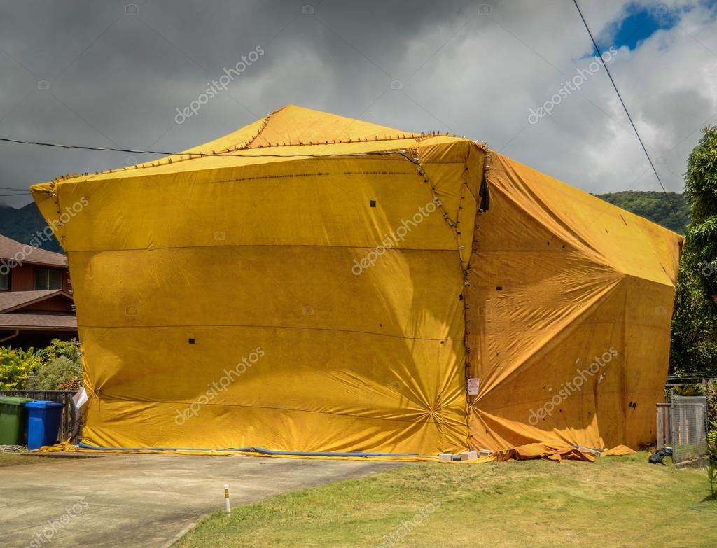 Home Fumigation Pest Control Tent Stock Photo by ©mrdoomits 105113126