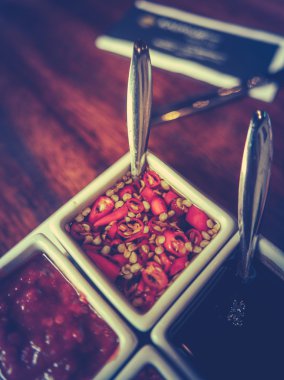 Retro tarzı Asya gıda biber