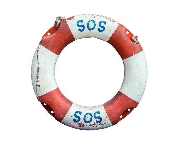 Lifebuoy With SOS Text — Stock Photo, Image