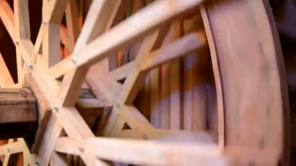 Wooden Water Wheel — Stock Video