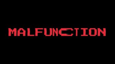 Glitchy Eski 8-bit Arızalı Mesaj Ekranı Eski bir Bilgisayar Sistemi