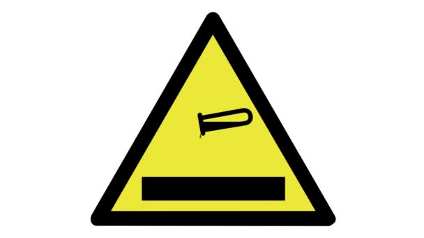 腐食性物質についての警告標識のアニメーション版 — ストック動画