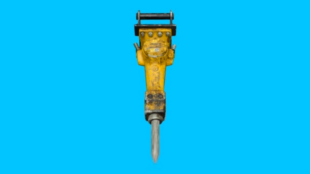 Looping Grungy Jackhammer Pneumatic Drill Use Chroma Key — Stock Video