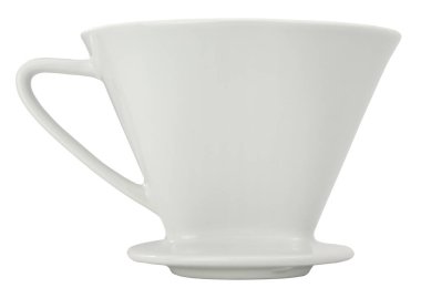 White Porcelain Coffee Filter Cone, Or Dripper, For Brewed Pour-Over Coffee clipart