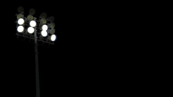 Looping Video Sports Stadium Lights Turning Copy Space — Stock Video