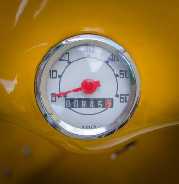Retro Mustard Yellow Scooter Odometer clipart