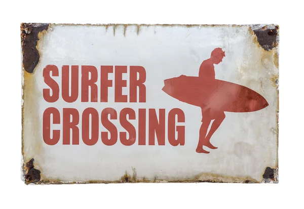 Panneau Vintage Surfer Crossing — Photo