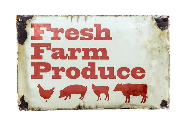 Um sinal de produto agrícola fresco — Fotografia de Stock