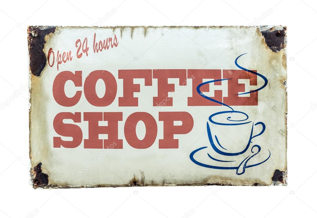 Retro Vintage Coffee Shop Sign — Stock Photo © mrdoomits 53164575