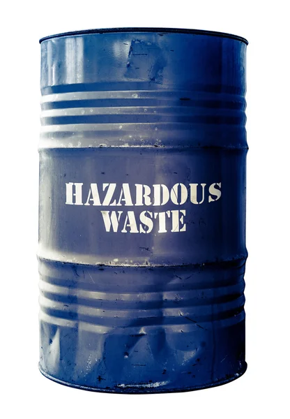 Isolated Barrel Of Hazardous Waste — Stockfoto