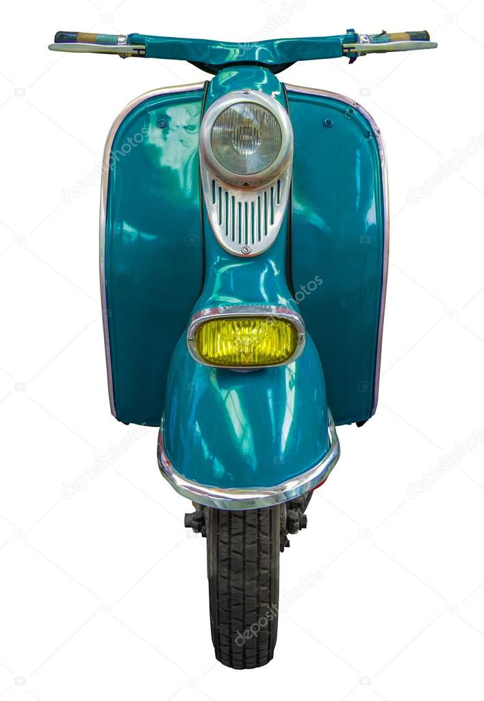 Isolated Blue Vintage Scooter