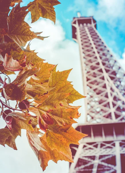 Retro Eiffel Tower In The Fall — Stock Photo, Image