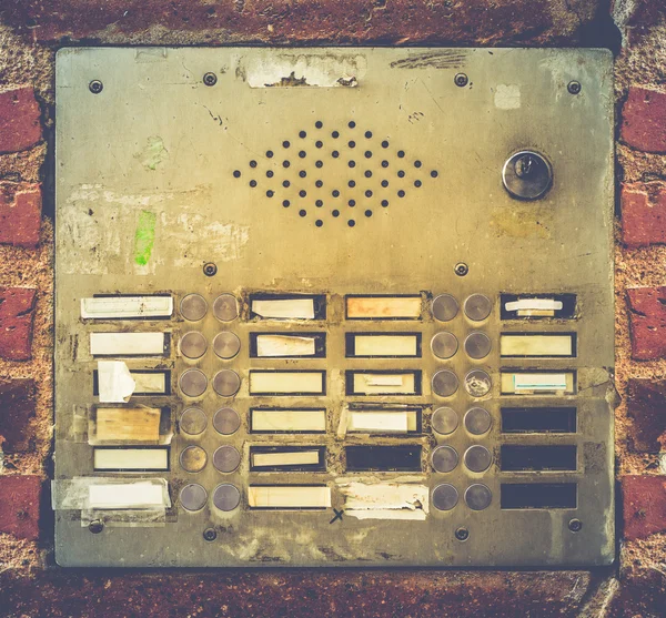 Retro Grungy Apartment Buzzer System — Stock Photo, Image