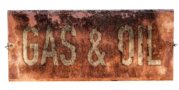 Grungy Old Gas And Oil Sign — Stock Photo, Image