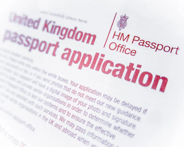 Formulario de pasaporte británico —  Fotos de Stock