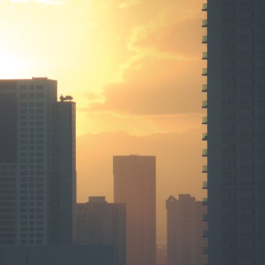 Retro şehir gökdelenler