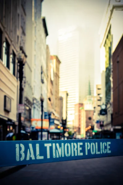 Baltimore Police Barrier — Stock Photo, Image