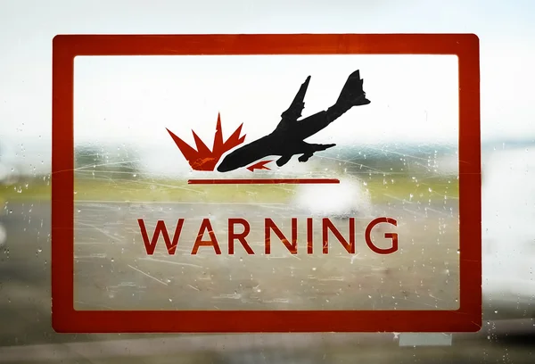 Lotnisko Plane Crash znak ostrzegawczy — Zdjęcie stockowe