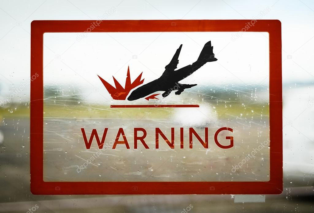 Airport Plane Crash Warning Sign