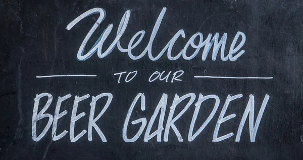 Welcome To Our Beer Garden — Stock Photo, Image