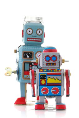 Retro teneke Clockwork robotlar