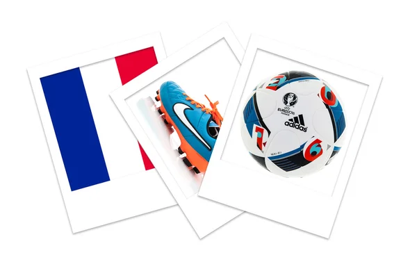 Polaroid bilder Euro 2016 fotboll — Stockfoto