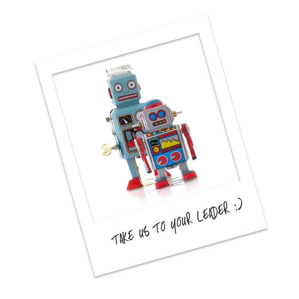 Swindon, Verenigd Koninkrijk - 12 maart 2016: Polaroid foto van Robots - ons Take To Your Leader — Stockfoto
