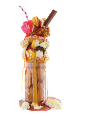Freakshake beyaz bir arka plan üzerinde