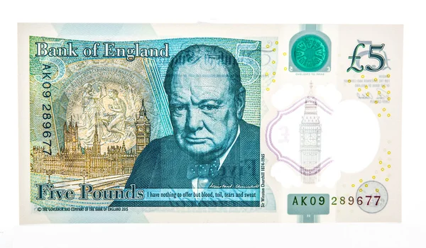 高分子イギリス 5 ポンド紙幣 — ストック写真