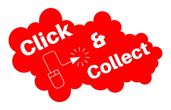 Click Collect Internet Shopping Consept Cloud Mouse — Stock Vector