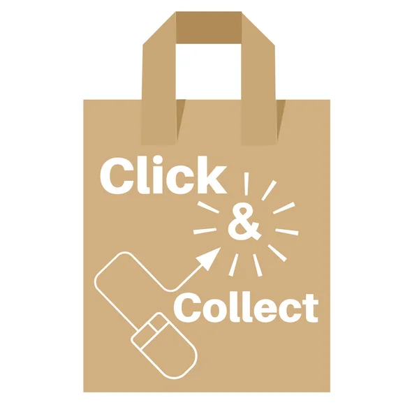 Click Collect Internet Shopping Concept Vector White Background — Stock Vector