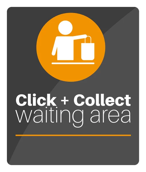 Click Collect Waiting Area Sign Vector Eps Illustration — Stock Vector