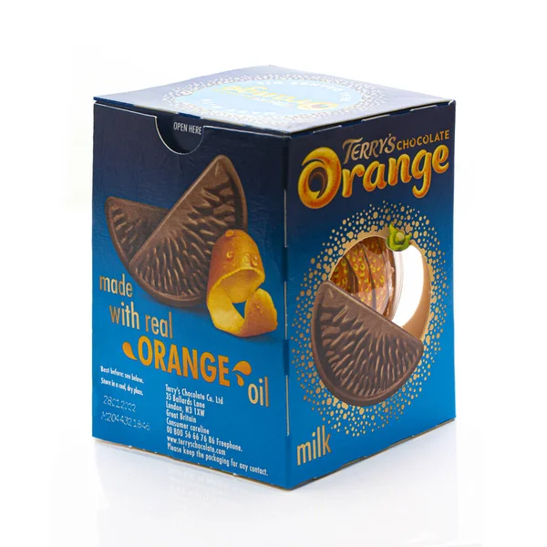 Swindon Dezember 2020 Terrys Chocolate Orange Auf Weißem Hintergrund — Stockfoto