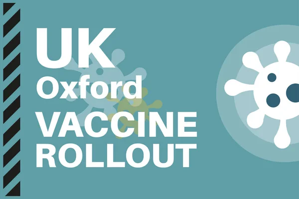 Oxford Vaccine Rollout Ilustração Com Logotipos Vírus Fundo Azul — Vetor de Stock