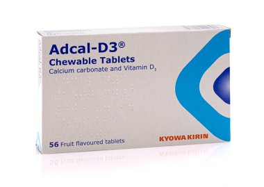 SwINDON, İngiltere - 2 Ocak 2021: Adcal-D3 çiğnenebilir tabletler