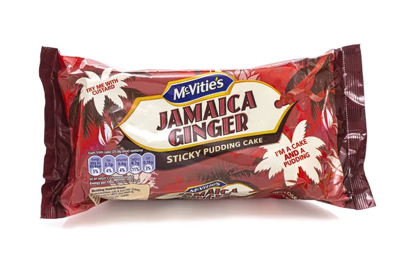 Swindon January 2021 Packet Mcvities Jamaica Ginger Sticky Pudding Cake — Stock Photo, Image