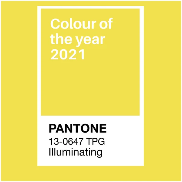 Swindon Reino Unido Enero 2020 Pantone Illuminating Yellow Trending Color — Vector de stock