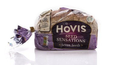 SWINDON, UK - FEBRUARY 2, 2021:  Packet of Hovis Seed Sensations bread on a white background clipart