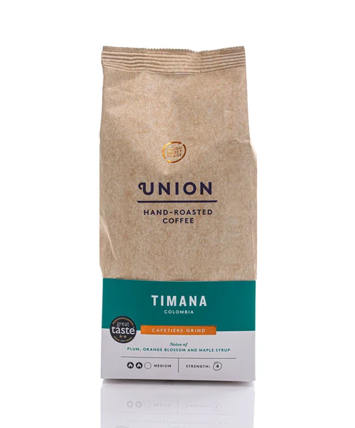 Swindon Februar 2021 Packung Union Timana Columbia Handgerösteter Gemahlener Kaffee — Stockfoto