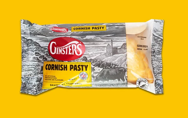 Swindon Reino Unido Abril 2021 Ginsters Cornish Pasty Sobre Fundo — Fotografia de Stock