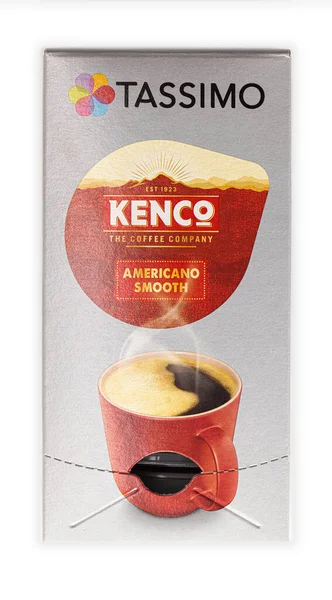 Swindon Maj 2021 Pudełko Tassimo Kenco Americano Smooth Coffee Pods — Zdjęcie stockowe