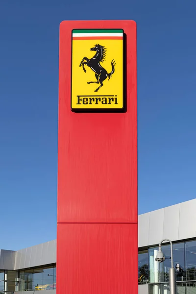 Swindon June 2021 Ferrari Sign Front Official Ferrari Dealer Dick — Stock Photo, Image